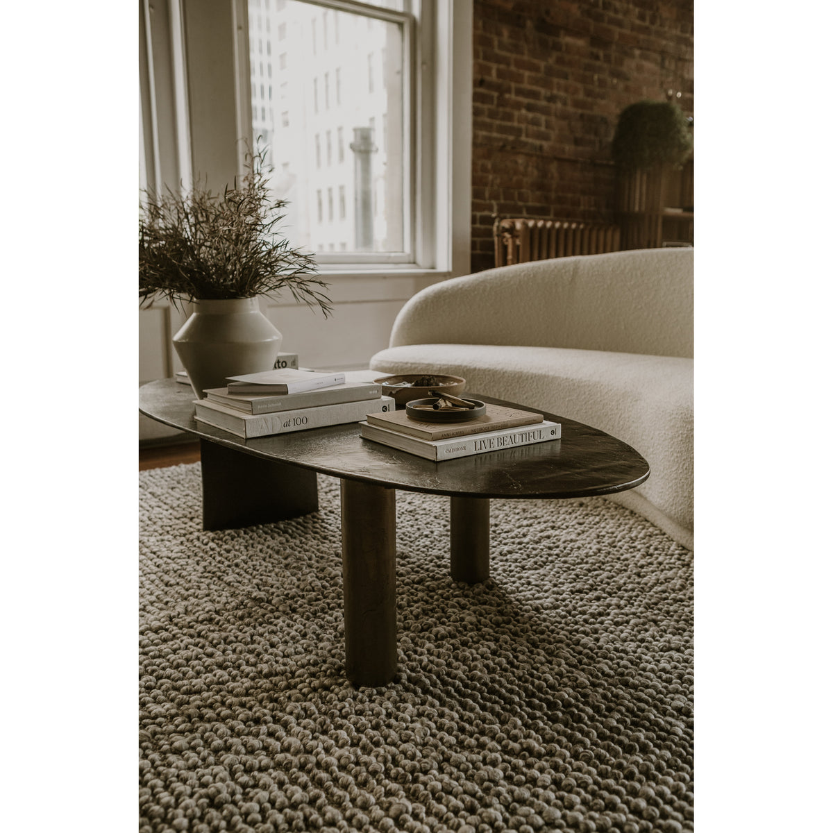 Nicko Coffee Table – 62.5" Oval Aluminum Coffee Table (6)