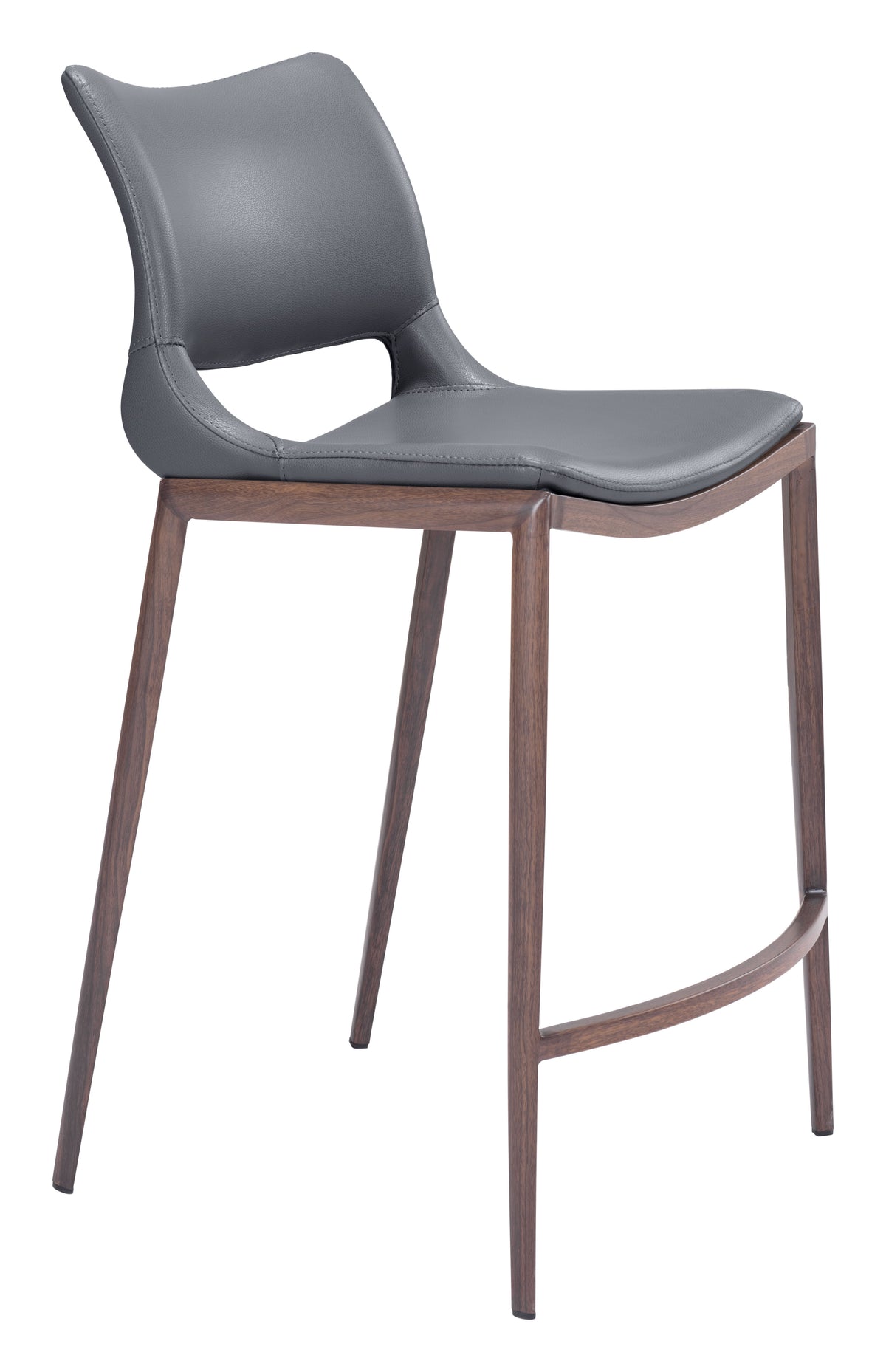 Ace Counter Stool (Set of 2) in Dark Gray & Walnut