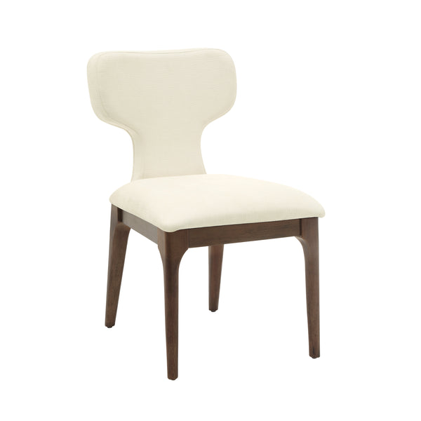 Koen Beige Chenille & Brown Oak Upholstered Dining Chair (Set of 2) – 33
