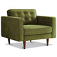 Casey MCM Velvet Tufted Armchair – Mid-Century Modern Accent Chair in 6 Colors