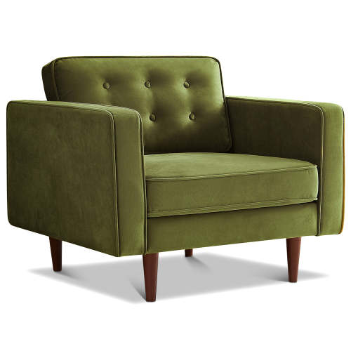 Sillón de terciopelo moderno de mediados de siglo 'Casey' (variedad de colores) 