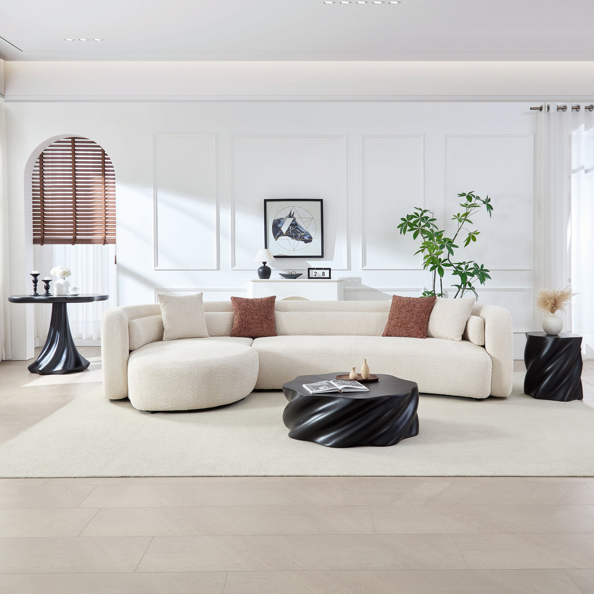 Odile Curved Boucle Sectional