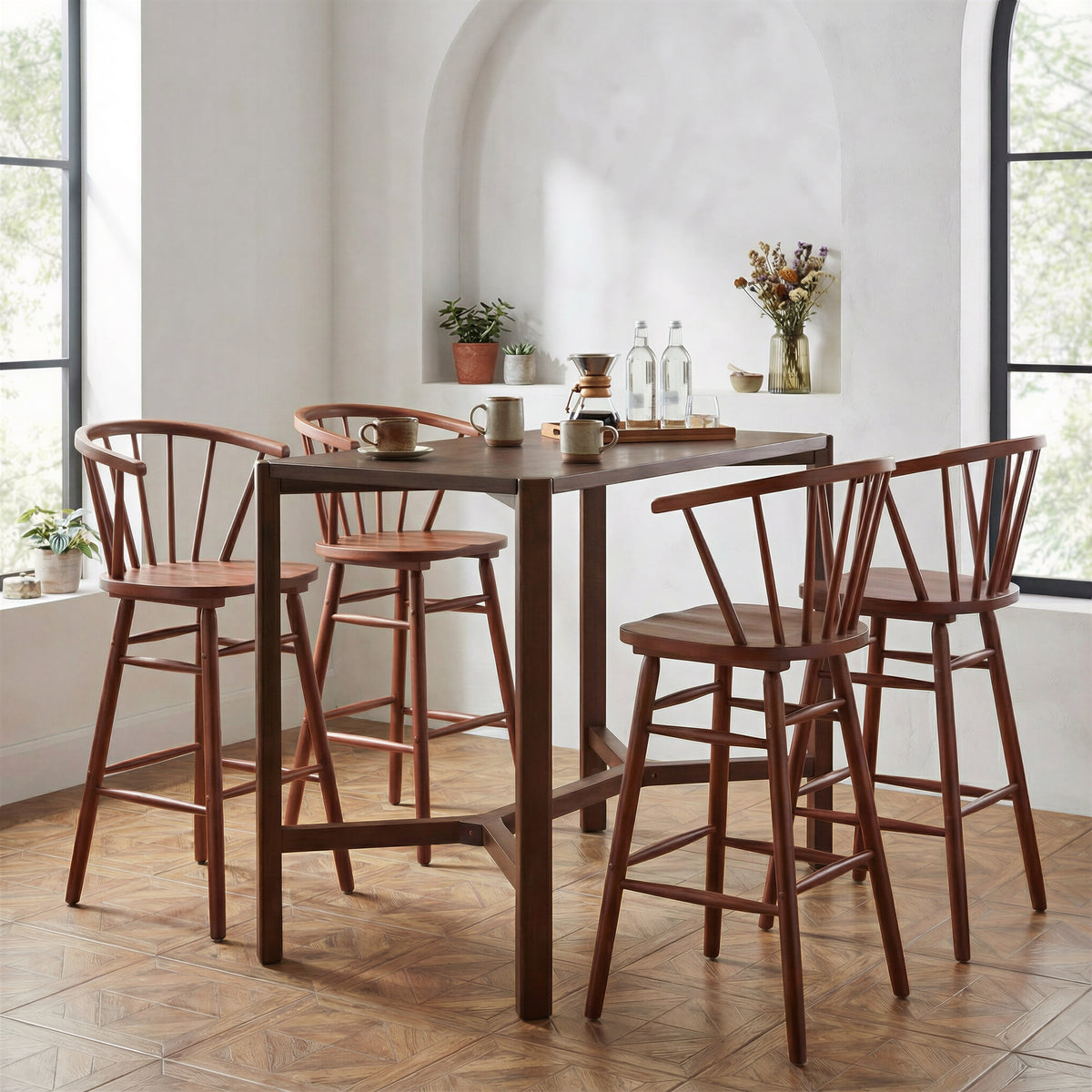 Stenger Barstool (Set of 2) in Walnut