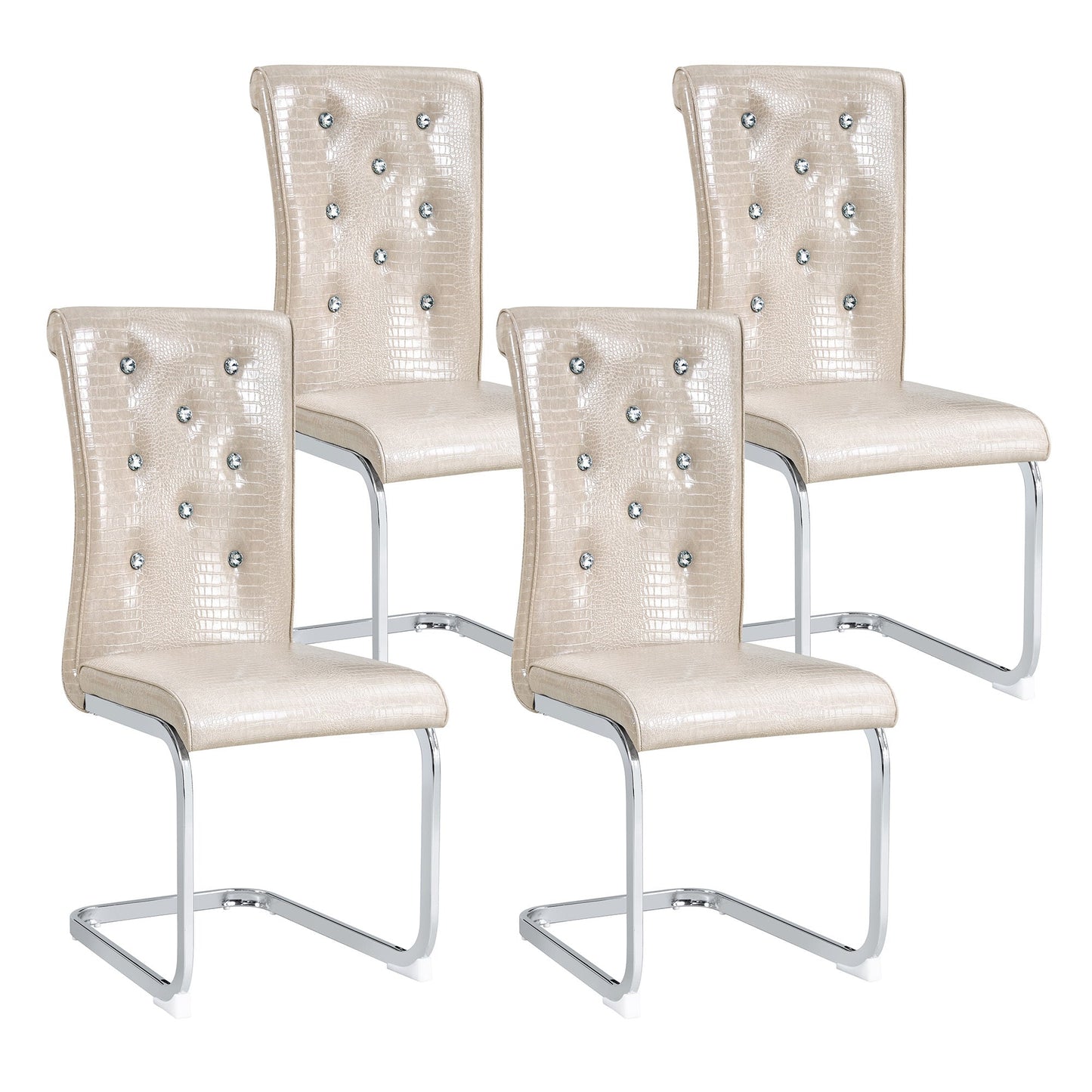 Kinsey Beige, Electroplated Legs, Set of 2