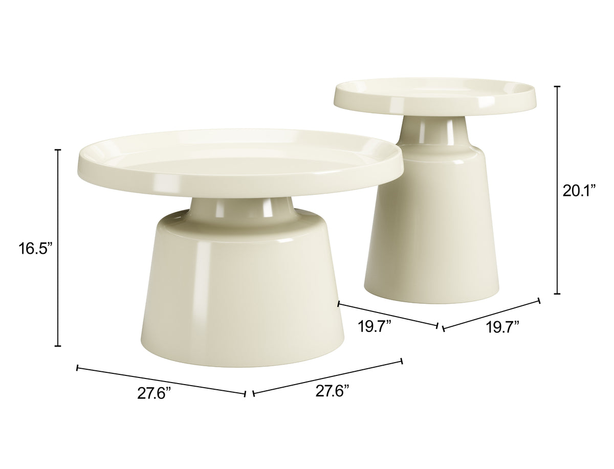 Beurre Ivory Coffee Table Set (2-Piece)