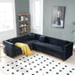 Glamorous Channel Tufted Velvet Corner Sofa Sectional