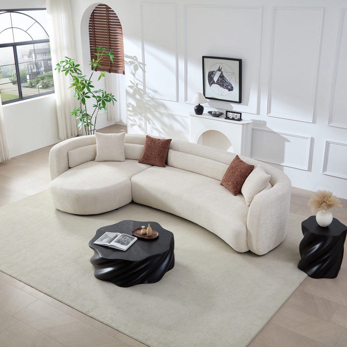 Odile Curved Boucle Sectional
