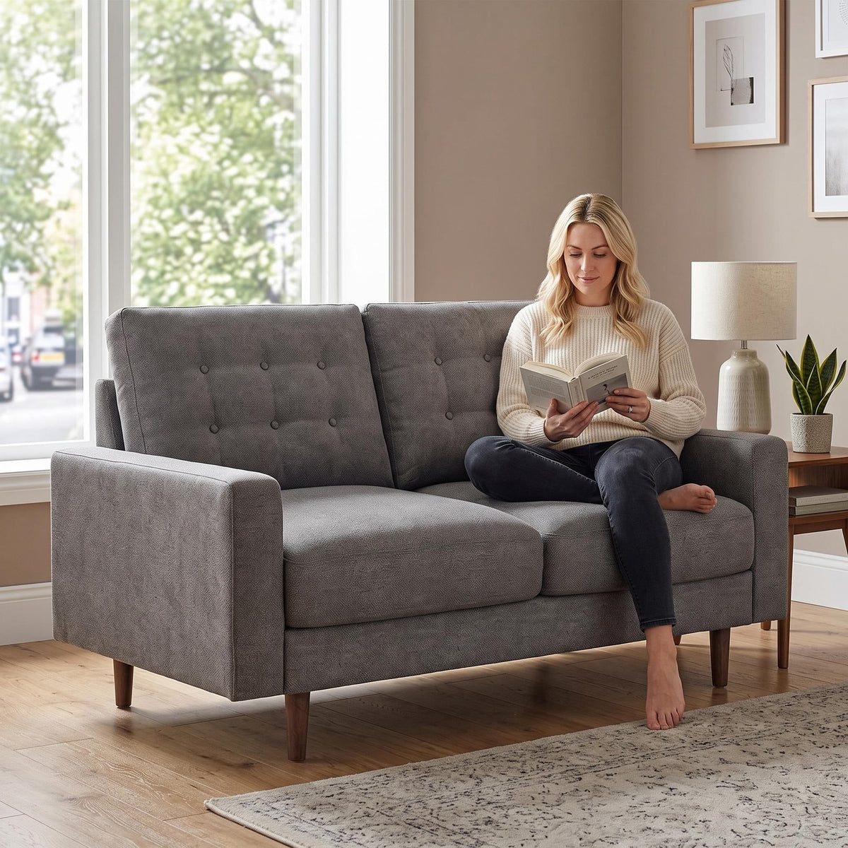Noemi Tufted Fabric Sofa