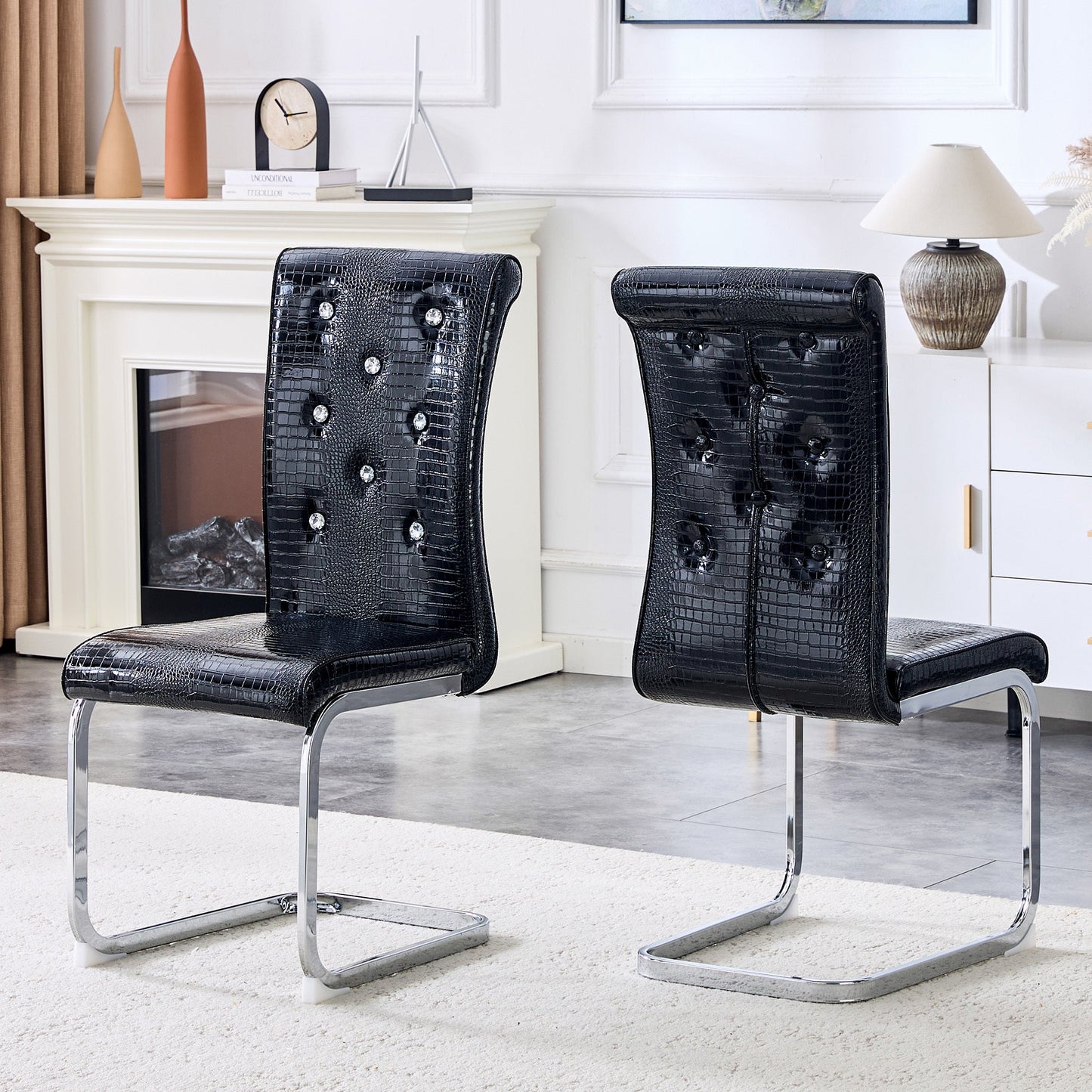 Kinsey Black, Electroplated Legs, Set of 2