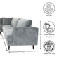 Silver Velvet L-Shaped Corner Sofa Sectional 110'