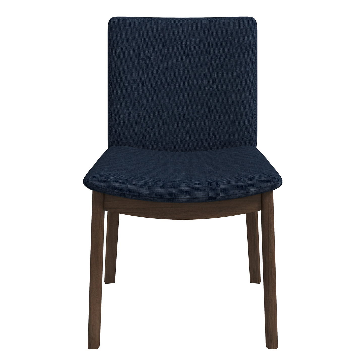 Laura Blue Linen Dining Chair (Set of 2) – 32" Mid-Century Modern Solid Wood Chairs
