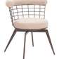 Saku Beige & Brown Swivel Dining Chair