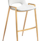 Desi Barstool (Set of 2) in White & Gold