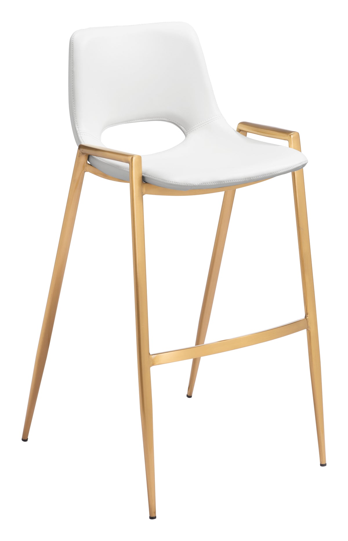 Desi Barstool (Set of 2) in White & Gold