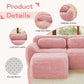 Grayson pink plush modular sofa