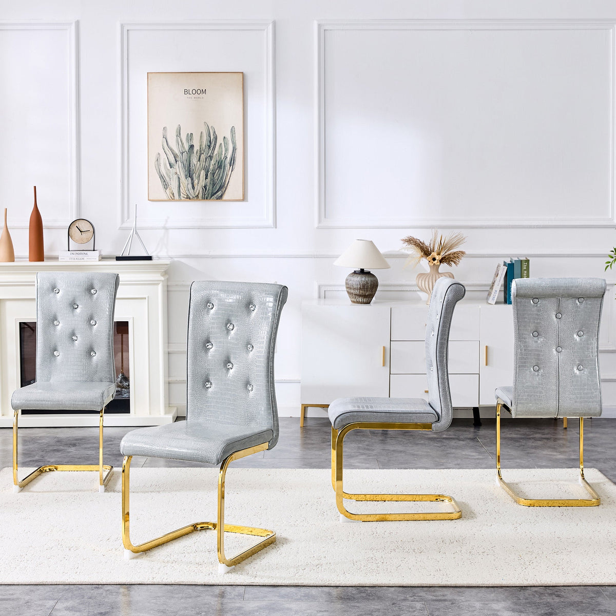 Kinsey Gray, Gold Legs, Set of 4
