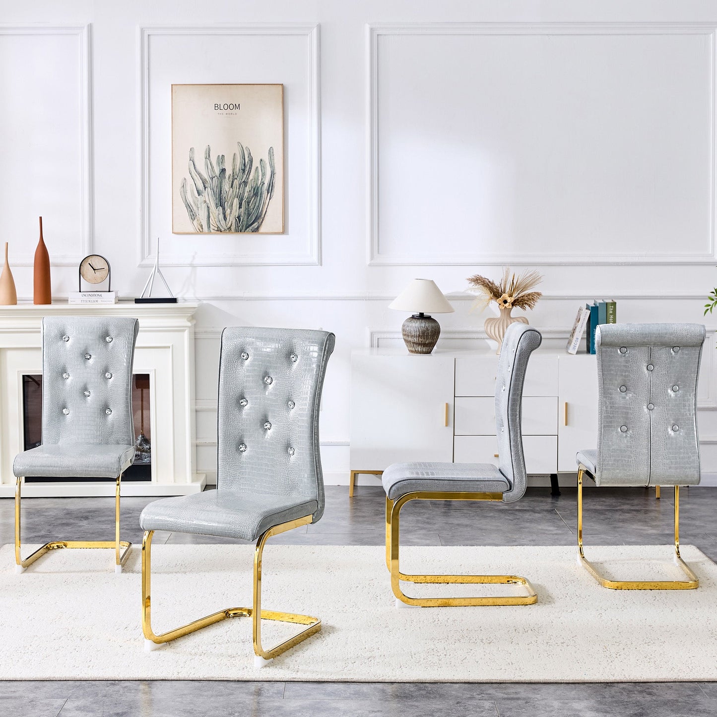 Kinsey Gray, Gold Legs, Set of 4