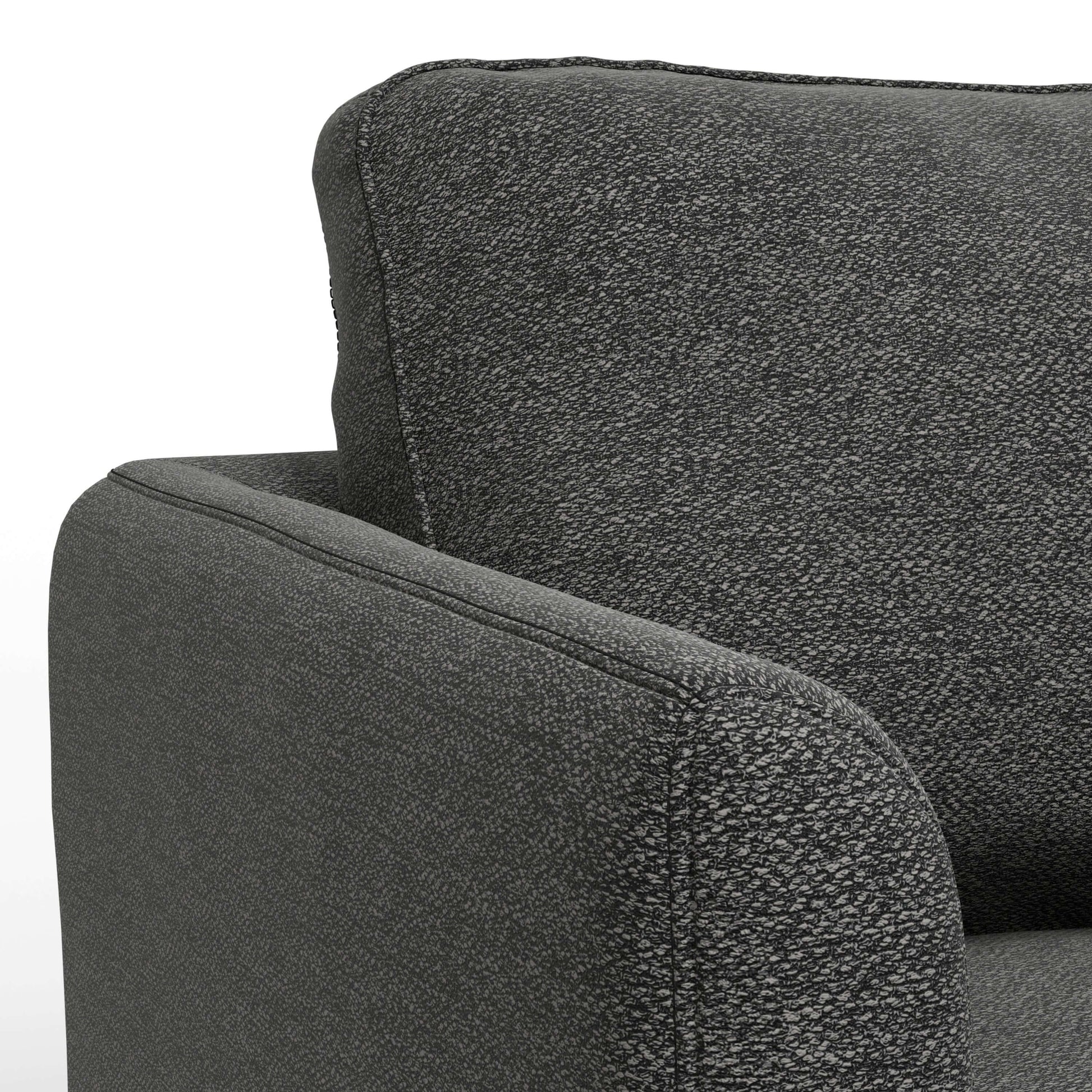 Livingston MCM Styled Fabric Sofa Loveseat, Charcoal Gray 76" - Revel Sofa 