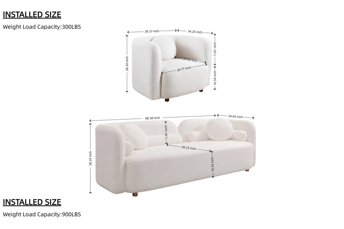 Gethin Boucle Sofa Set