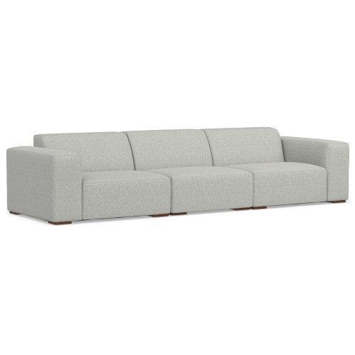 Modern Minimalist Gray Sofa – Boxy Contemporary Couch for Living Rooms (2 Sizes)