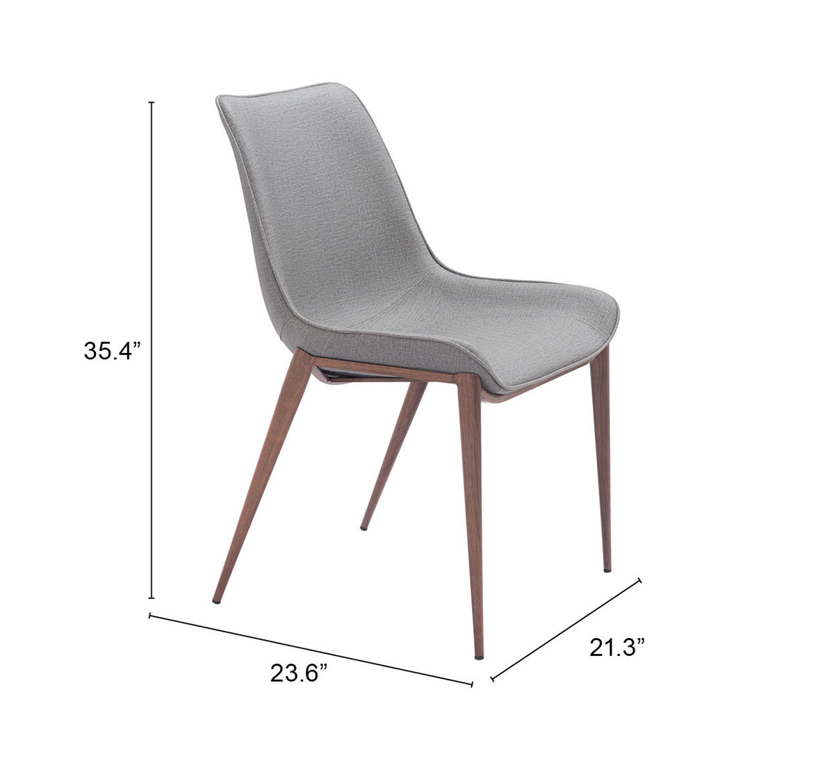 Magnus Dining Chair (Set of 2) in Slate Gray & Walnut