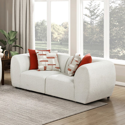 Fable Chenille Modular Loveseat – Beige Modern Sofa