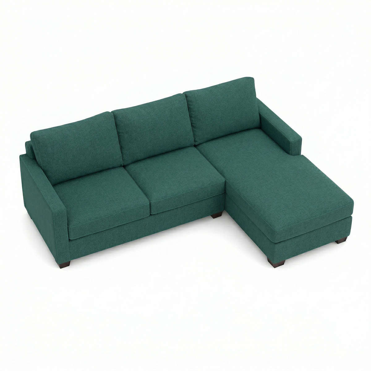 Modena L-Shaped Sectional Sofa - Velvet Antique Kelly Green - Velvet (3)