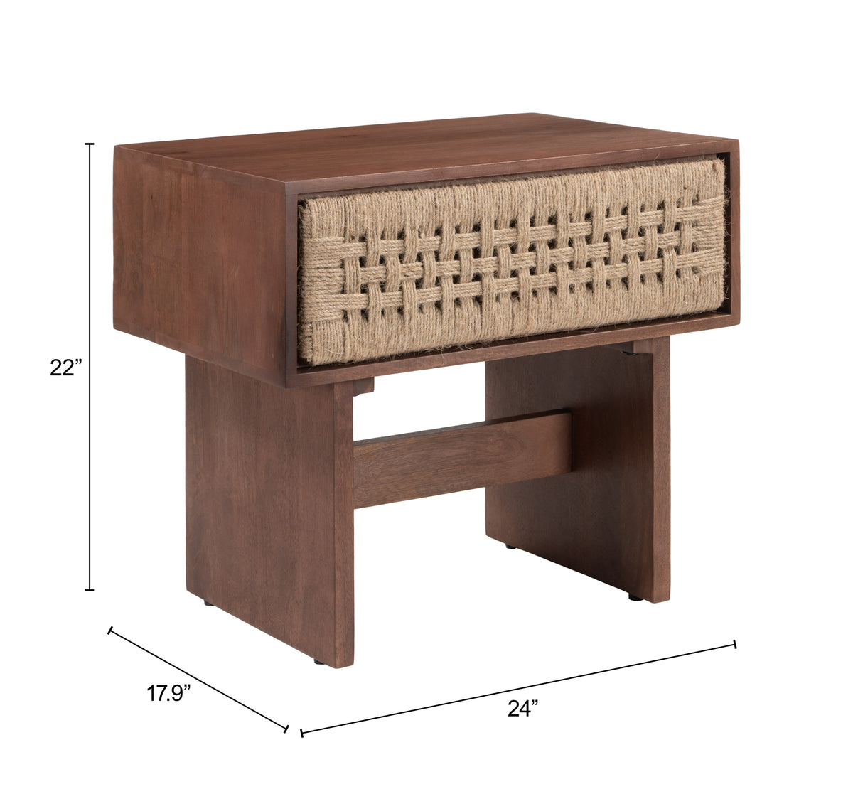Amaria Natural & Walnut Nightstand