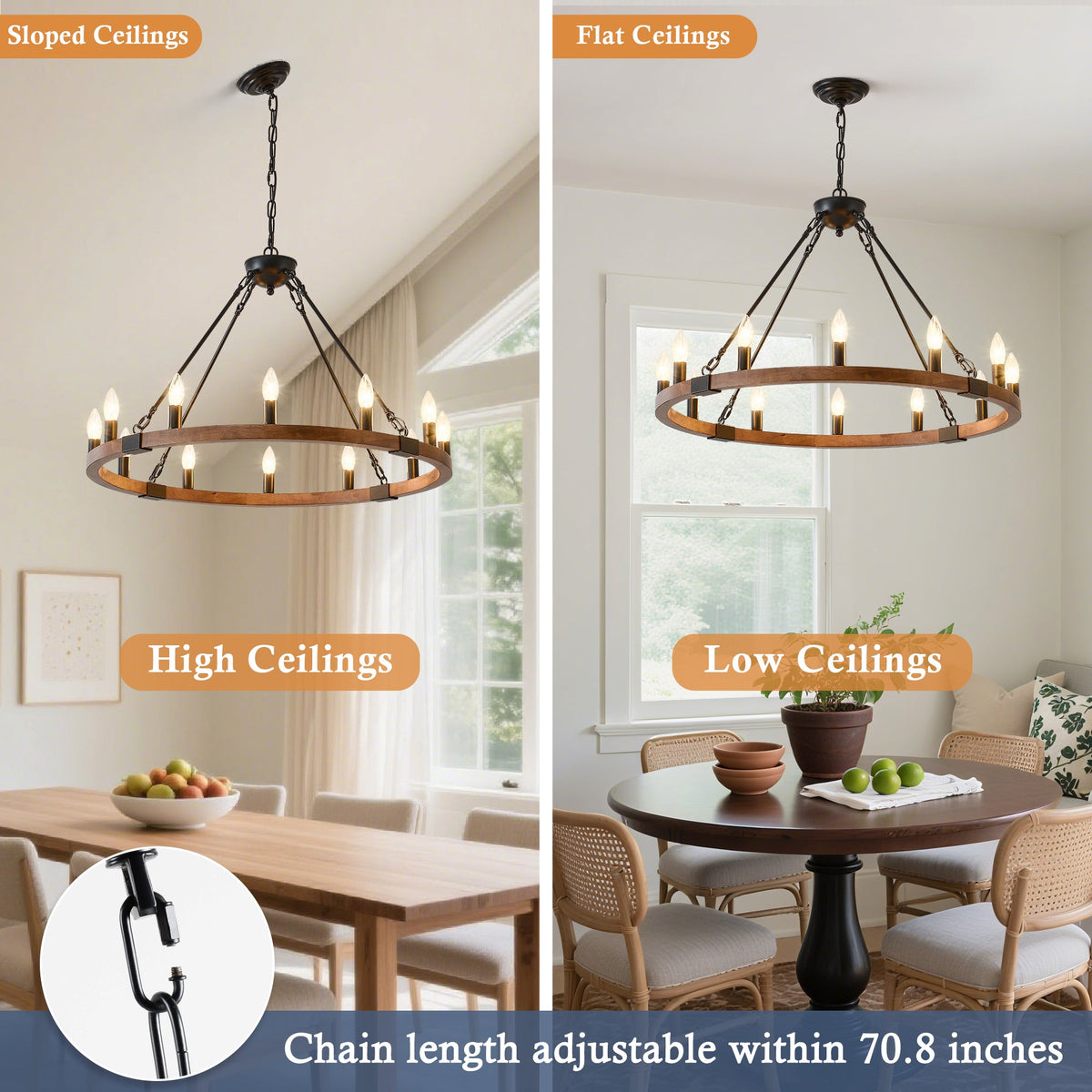 Vero Wagon Wheel Chandelier