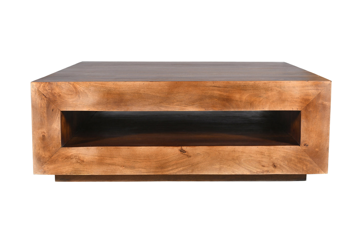 Ardena 50" Solid Wood Square Coffee Table with Storage | Handmade Mango Wood Coffee Table