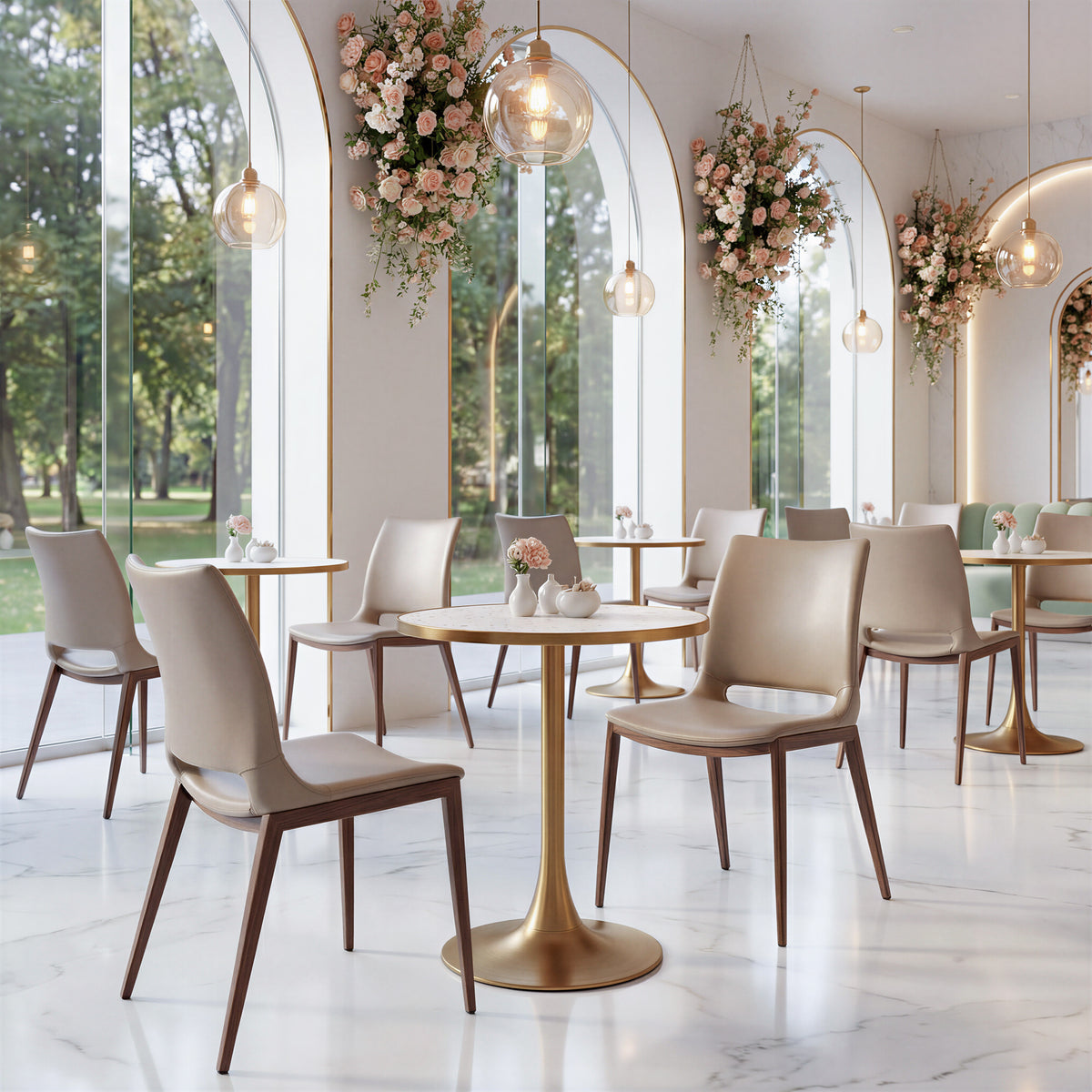 Bite Bistro Table in Beige & Gold