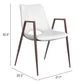 Desi Dining Chair (Set of 2) in White & Walnut