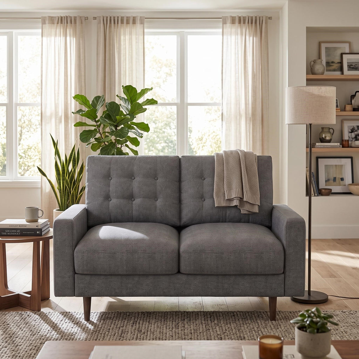 Noemi Tufted Fabric Sofa