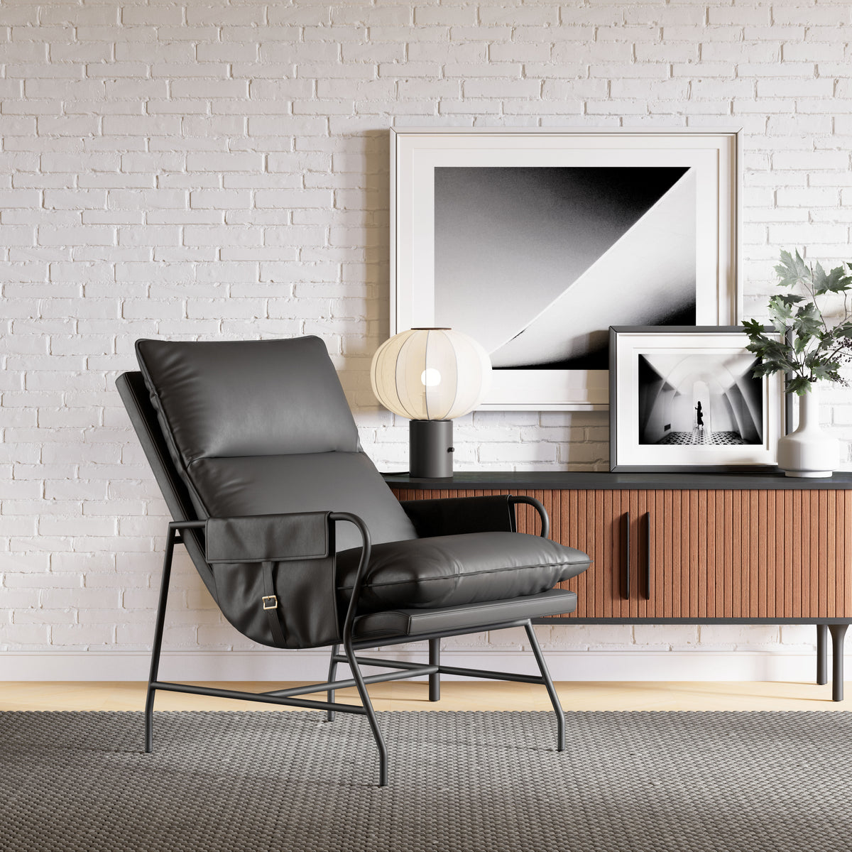Halaus Black Accent Chair