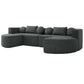 Boneless Boucle Modular Sectional Sofa 115” – Deep Seat Curved U-Shaped Foam Couch for 6