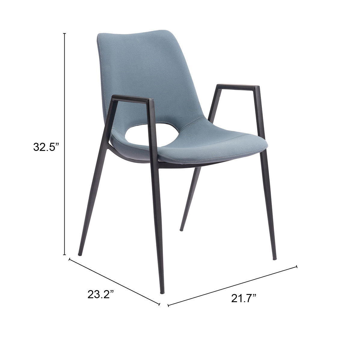Desi Dining Chair (Set of 2) in Azure Gray