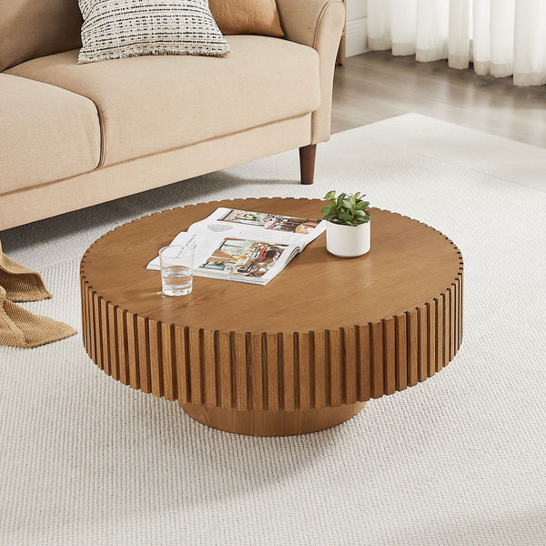Lindell Fluted Round Coffee Table – 35.4