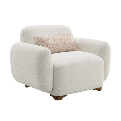 Darius Beige Boucle Accent Chair – 43"W Accent Chair
