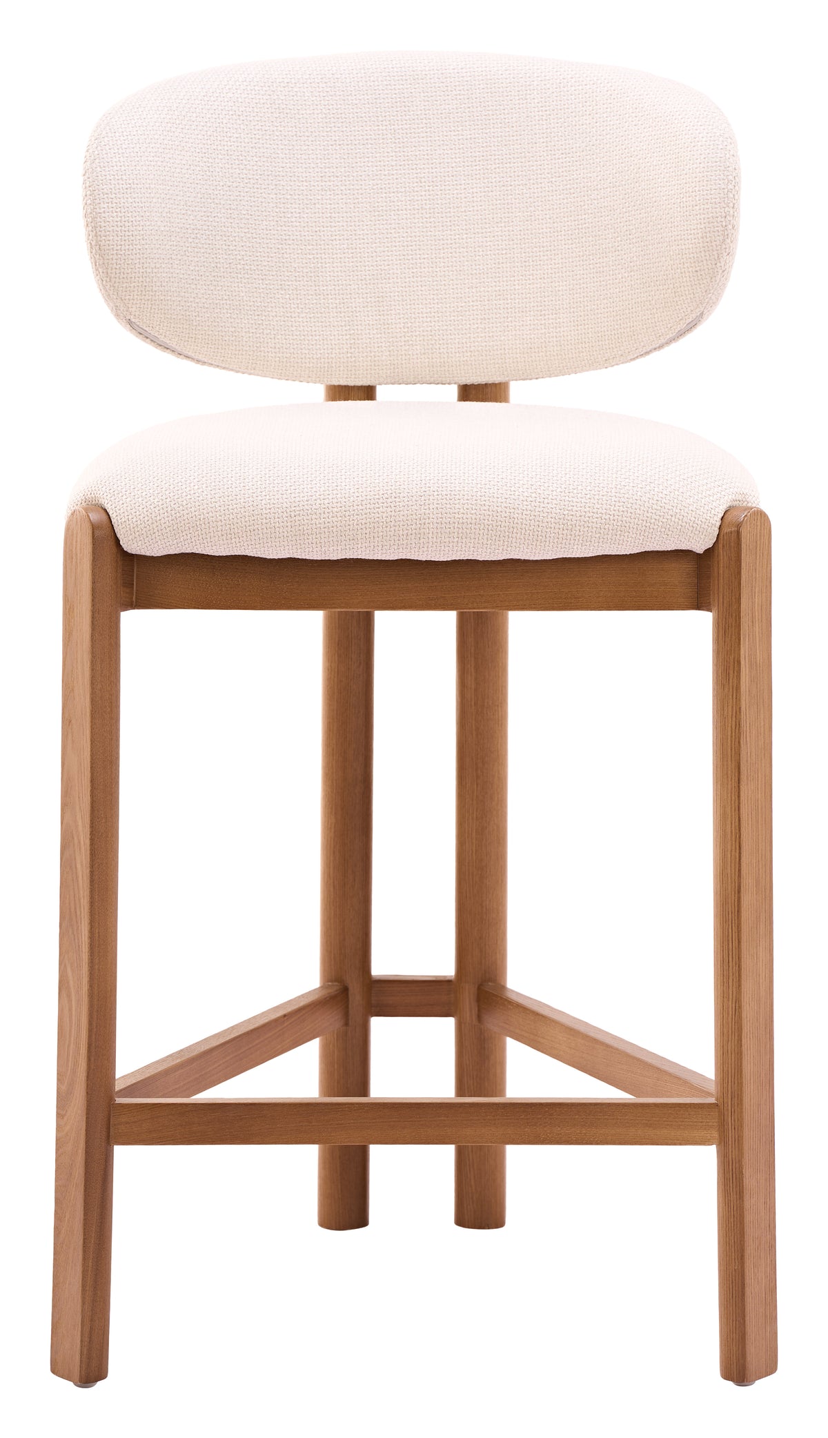 Rosetta Beige & Walnut Counter Stool (Set of 2)