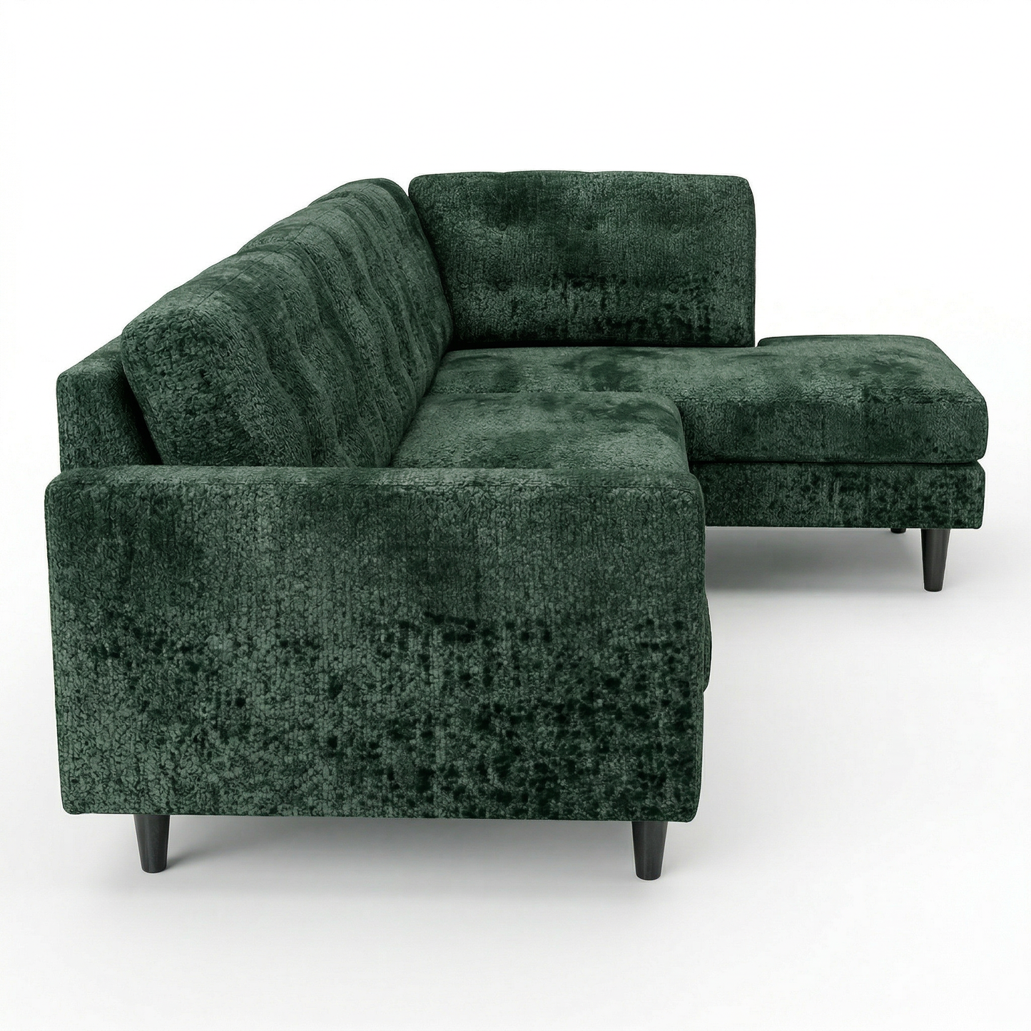Talmadge L-Shaped Sectional Sofa – Made in USA, 2 Fabric Options - Green Velvet Antique Charcoal (10)