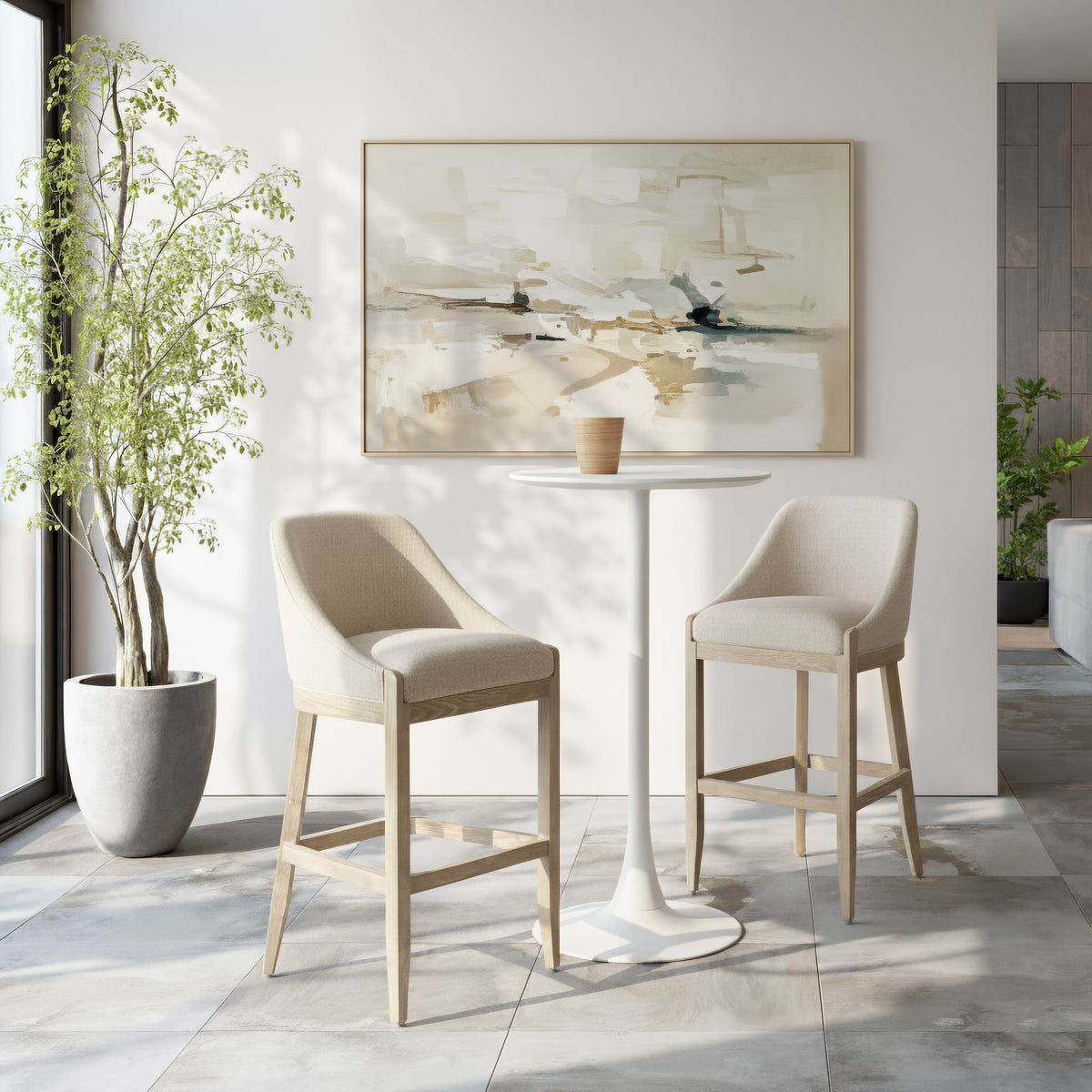 Calmo Beige Barstool