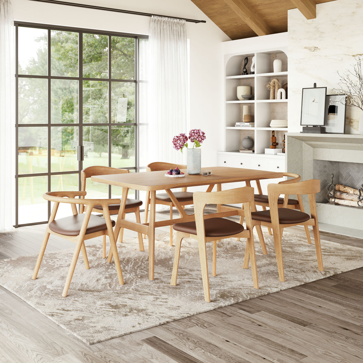 Pioro Brown & Natural Dining Chair (Set of 2)