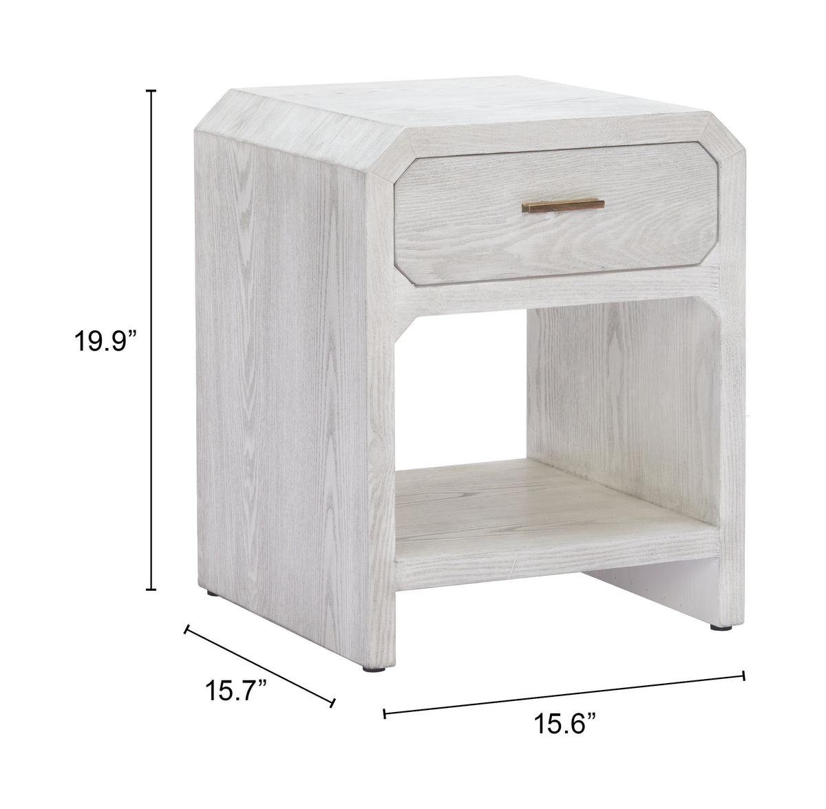 Yume Oak White Side Table