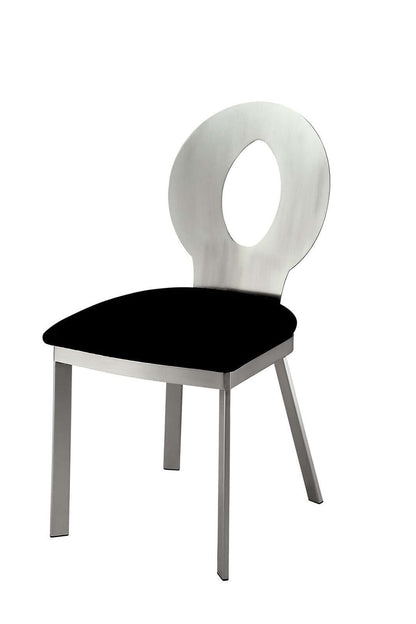 Shelyn Silver Metal Dining Chairs – 21" Oval-Back Set of 2 Dining Chairs