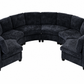 Harlan Curved Modular Sectional Sofa – Chenille, Solid Wood Frame, 4 Colors - Black (9)