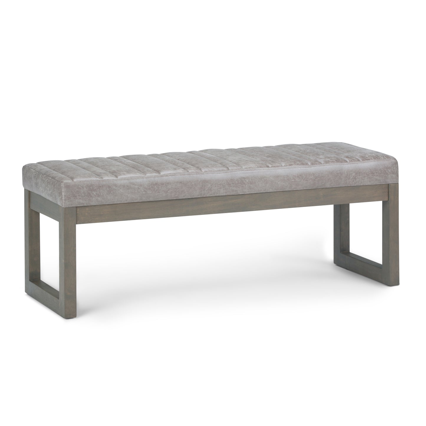 Casey Gray Faux Leather Bench – 48.4" Bench