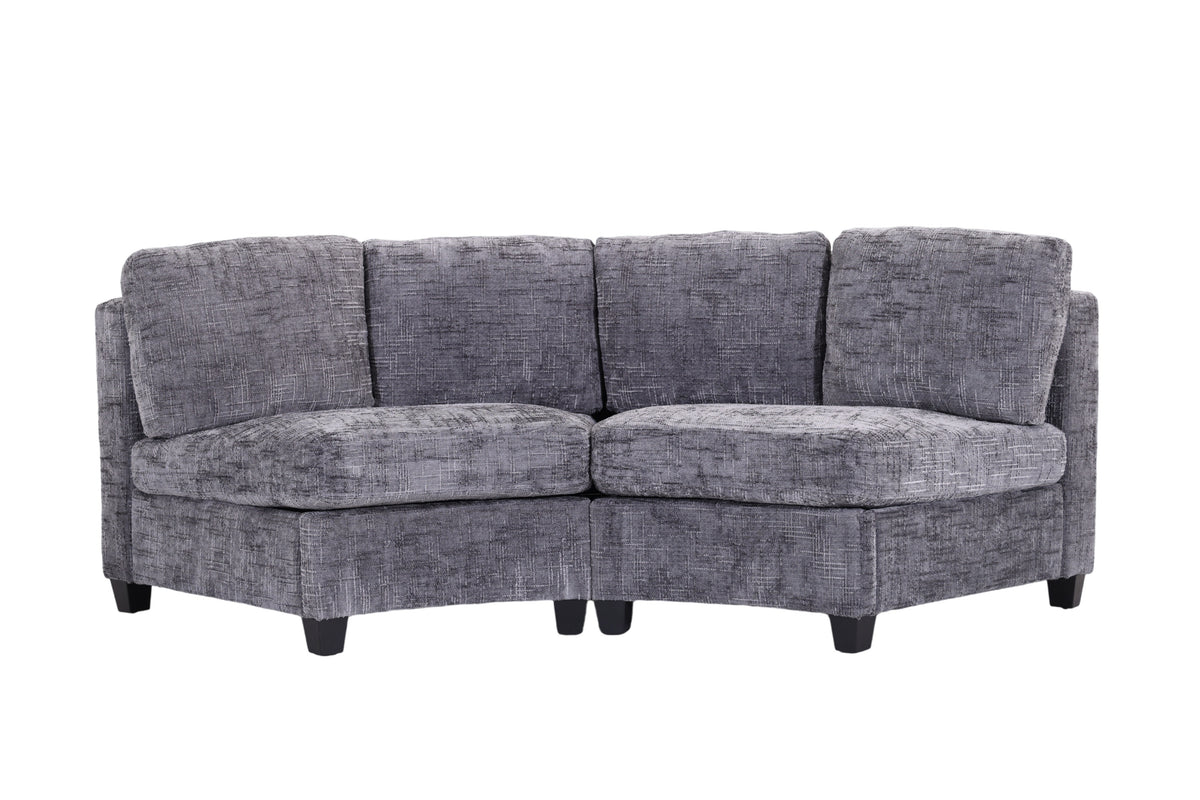 Sorrel Curved Modular Sectional Sofa – Chenille, 4 Colors - Gray (9)