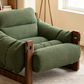 Green oil-waxed leather lounge chair