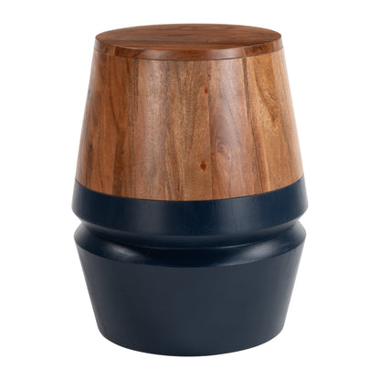 Tornos Side Table in Walnut & Deep Blue