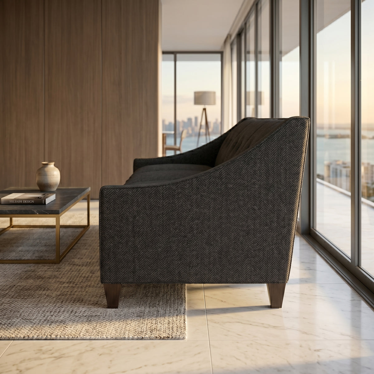 Berlin Classic Sofa – 87" American-Made 3-Seat Sofa - Catalina Charcoal - Fabric (4)